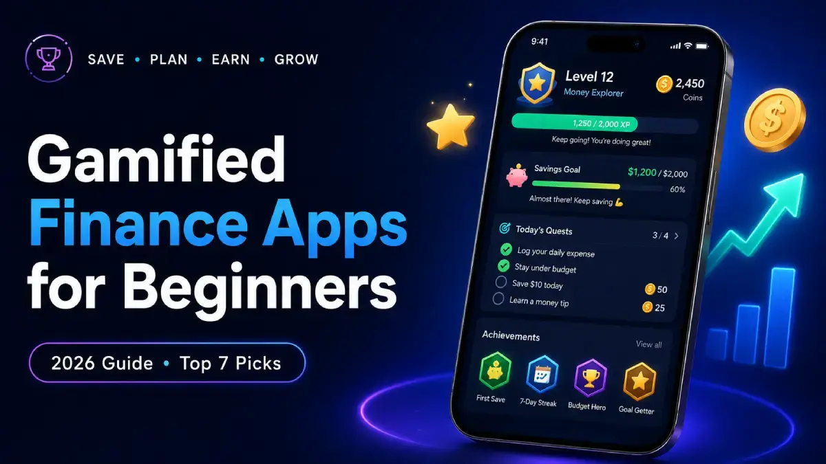 A collage of the best gamified personal finance apps for beginners