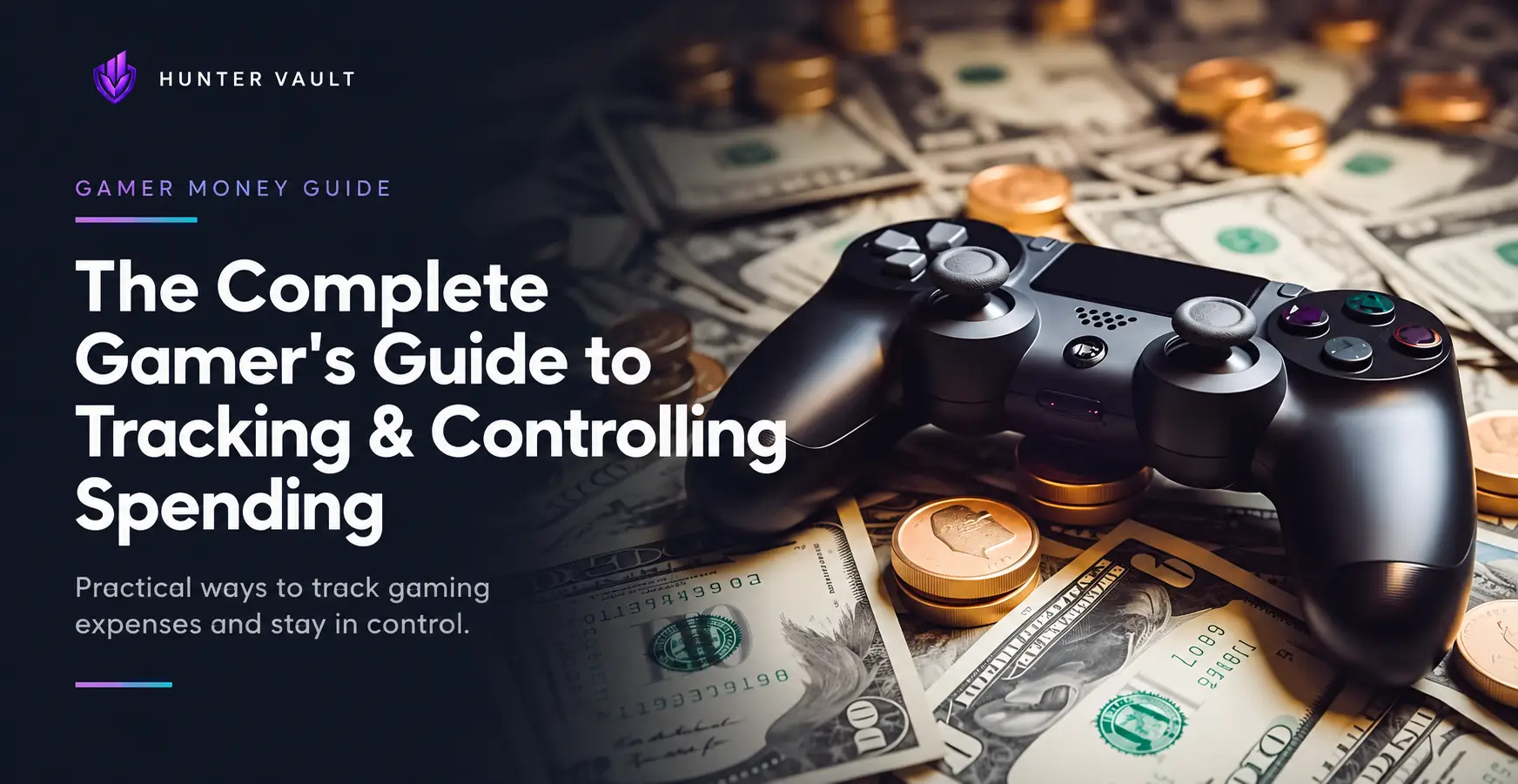 A gamer reviewing their monthly spending breakdown on a phone beside a gaming controller