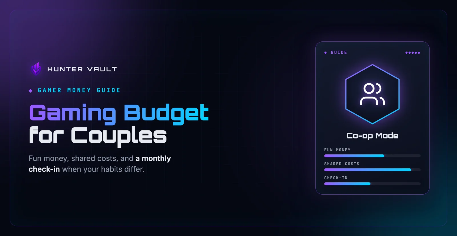 Two people reviewing a shared household budget together with gaming controllers nearby