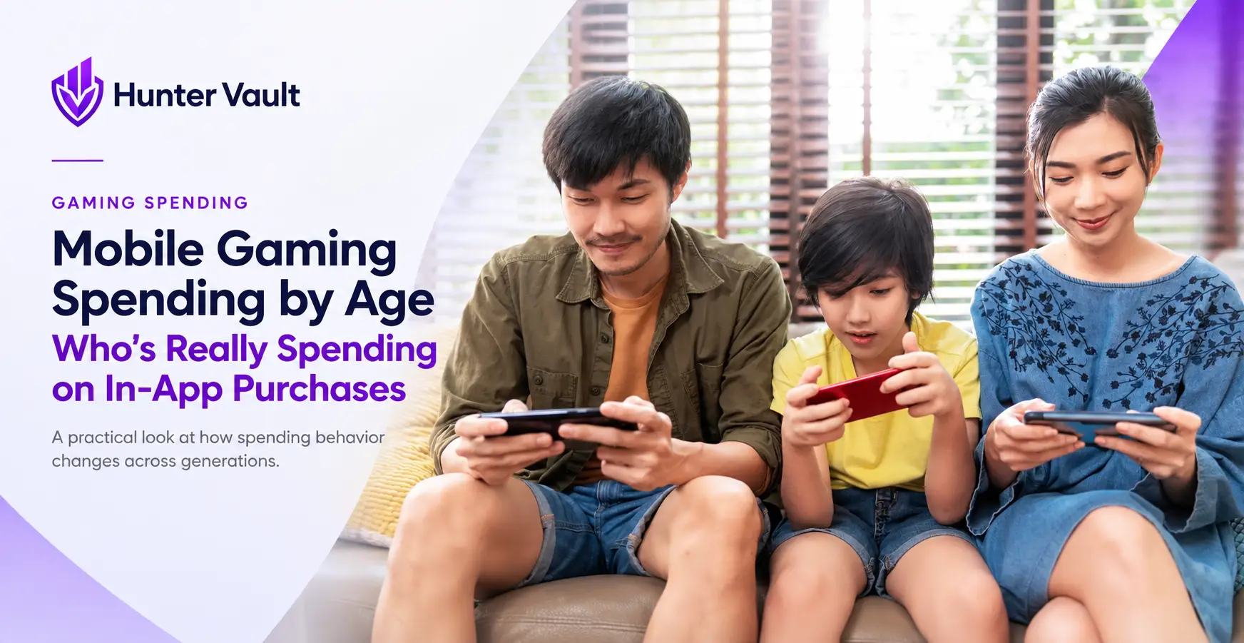Age demographic chart overlaid on mobile gaming interface showing spending data by age group