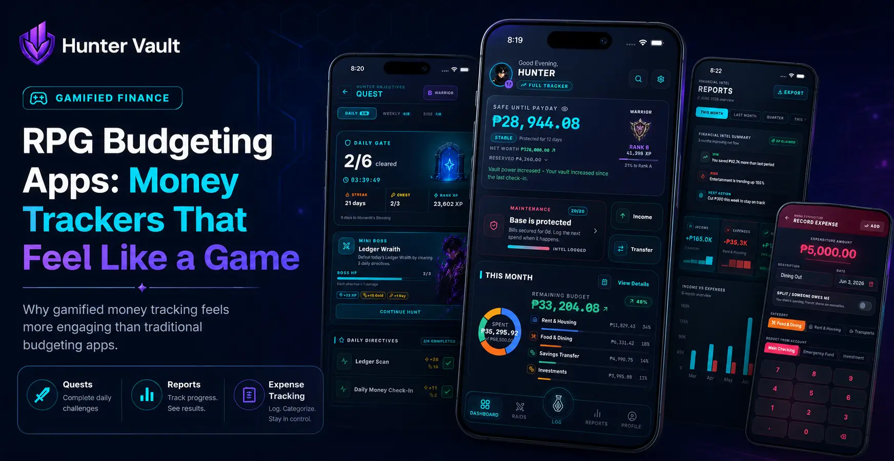 RPG budgeting apps that feel like a game — gamified money apps with quests, XP, streaks, and progression